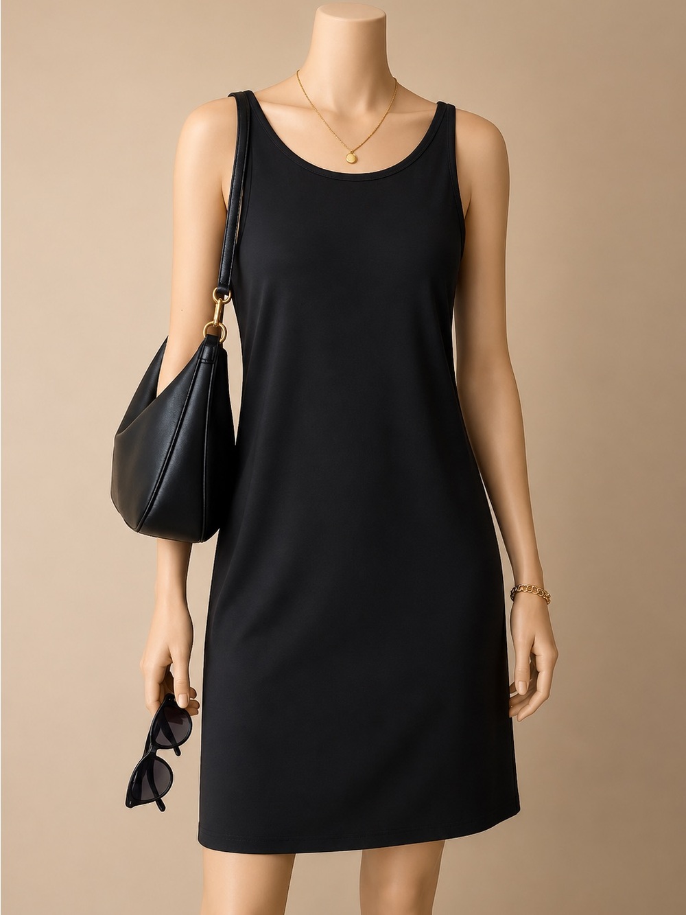 Workshop Dresses Clothing Black Scoop Neck Tank Dress L